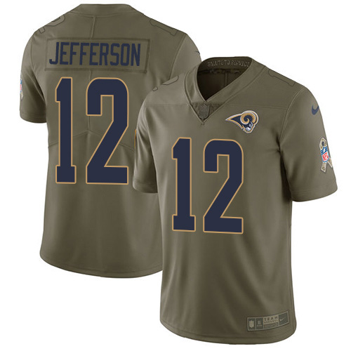 Nike Rams #12 Van Jefferson Olive Youth Stitched NFL Limited 2017 Salute To Service Jersey